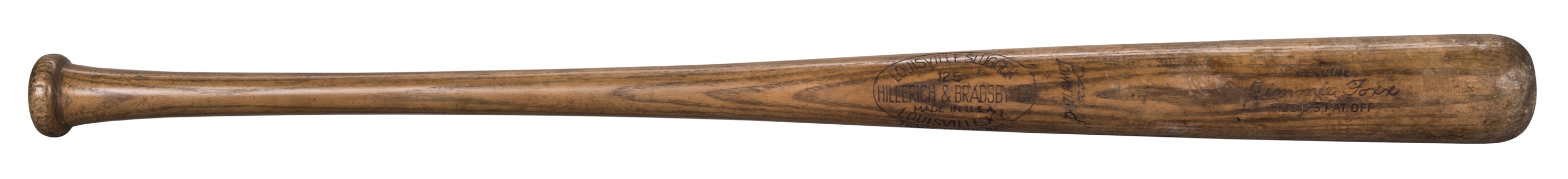 1939-1943 Jimmie Foxx Game Used Hillerich & Bradsby Pre Model Bat (PSA/DNA GU 8)